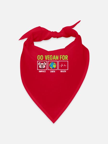 Militant des droits des animaux Végétalien Végétarien Amoureux des animaux Animal - Bandana - rouge - Devant