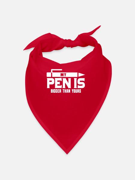 Mein Stift ist halt länger! lustiges Männer-shirt - Bandana - Rot - Vorne