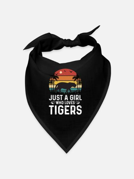 Tiger Mädchen Nur Ein Mädchen Das Tiger Liebt - Bandana - Schwarz - Vorne