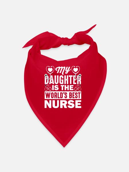 Physician Assistant Nurse Medical Practice Daughter - Bandana - red - Front