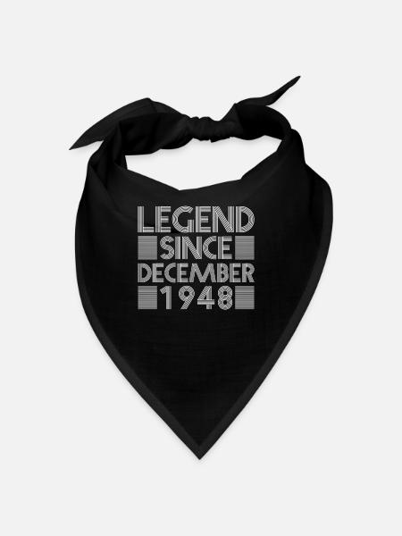 Legends birthday December 1948 born gift - Bandana - black - Front