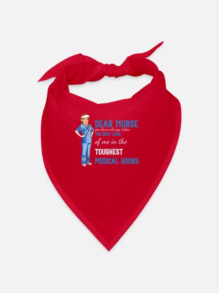 Physician Assistant Nurse Medical Practice Needle - Bandana - red - Front
