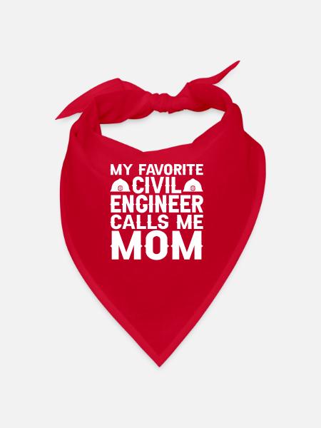 Bauingenieur Brückenbau Statik Sohn Mama Ingenieur - Bandana - Rot - Vorne