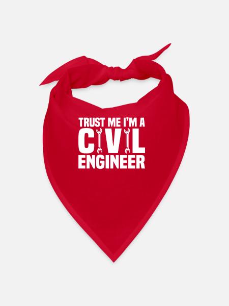 Bauingenieur Brückenbau Statik Statiker Ingenieur - Bandana - Rot - Vorne