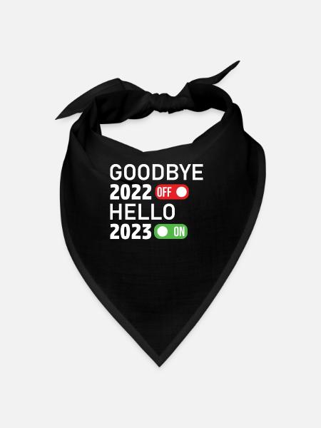2023 two thousand 23 New Year 2023 Year 2023 - Bandana - black - Front