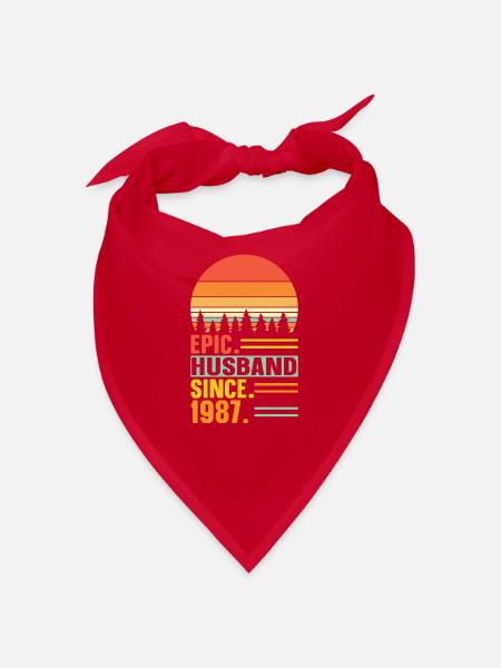 Bester Ehemann seit 1987 - Jahrestag Geschenk - Bandana - Rot - Vorne