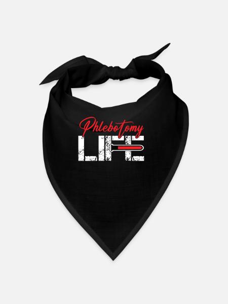 Phlebotomist Laboratorium Venenarterie Phlebologe - Bandana - Schwarz - Vorne