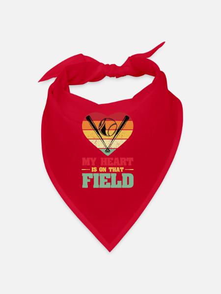 Baseball Heartbeat Player Pulse Frequency Sports - Bandana - red - Front