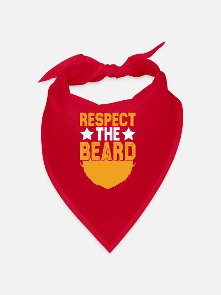 Full beard and beard bearer Beard hair Moustache - Bandana - red - Front