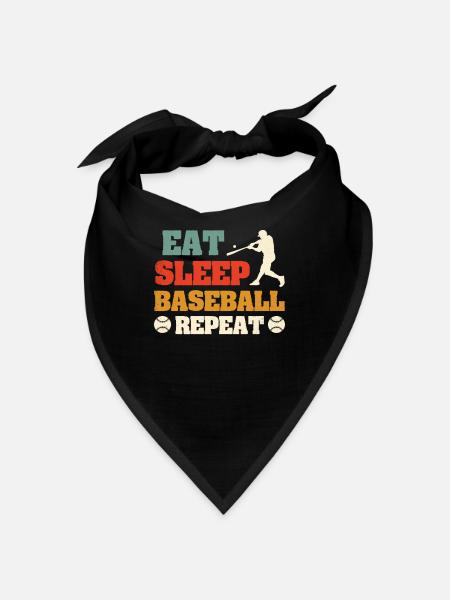 Baseball Herzschlag Spieler Puls Frequenz Sport - Bandana - Schwarz - Vorne