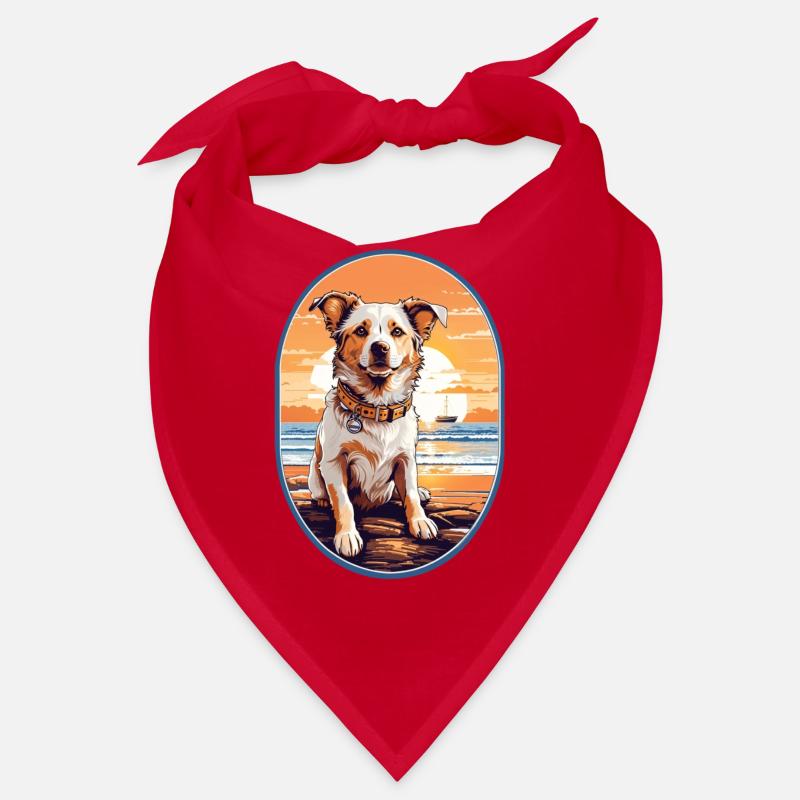 Chien sur la plage Bandana