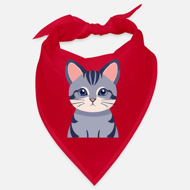 chat gris mignon Bandana