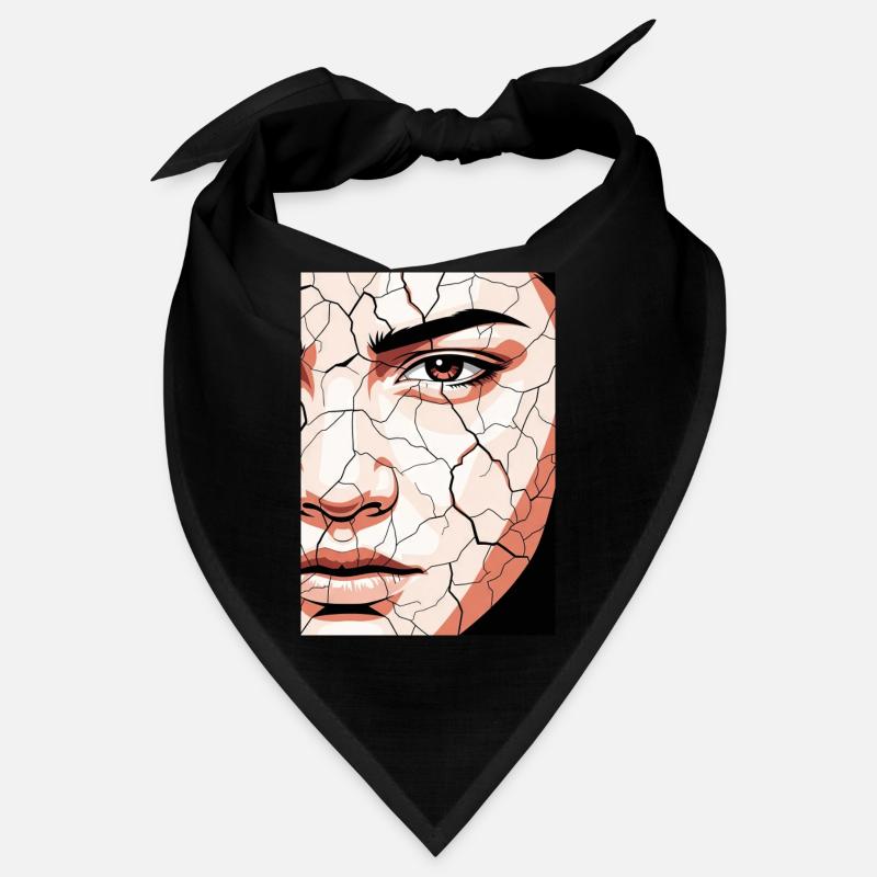 Abstract Face Portrait Cracked Surreal Desert Bandana