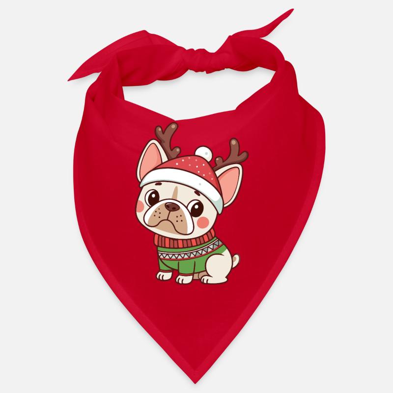 Chiot Noël Bonnet et Pull Vert Bandana