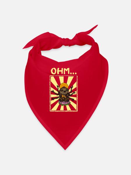 Lotus Posa Faultier Namaste Buddha Zen Fitness - Bandana - Rot - Vorne