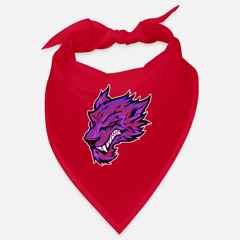 Wolf Kopf Wolfskopf Tattoo Graffiti Pink Bandana