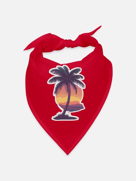 Palme - Bandana - Rot - Vorne