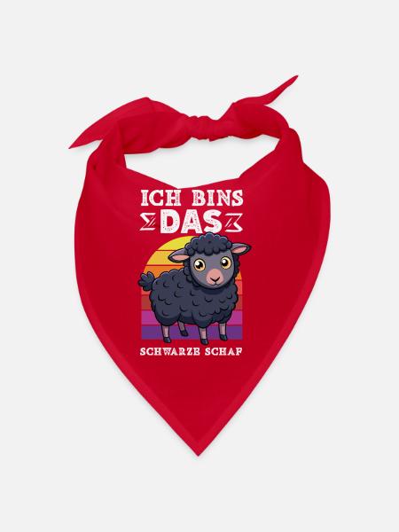 Das Schwarze Schaf Lustiges Motiv - Bandana - Rot - Vorne