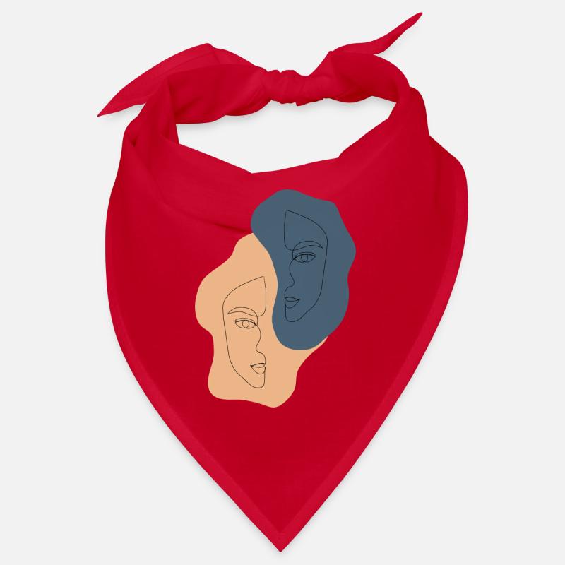 Minimalist one line face halves Bandana