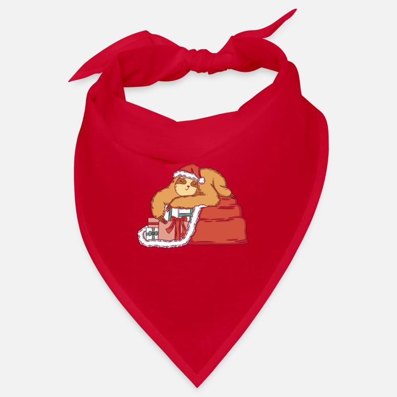 Faultier als Weihnachtsmann mit Weihnachtsgeschenk Bandana