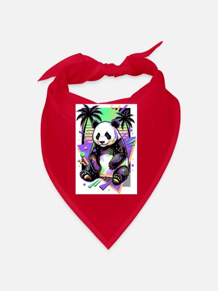 Panda - Bandana - Rot - Vorne