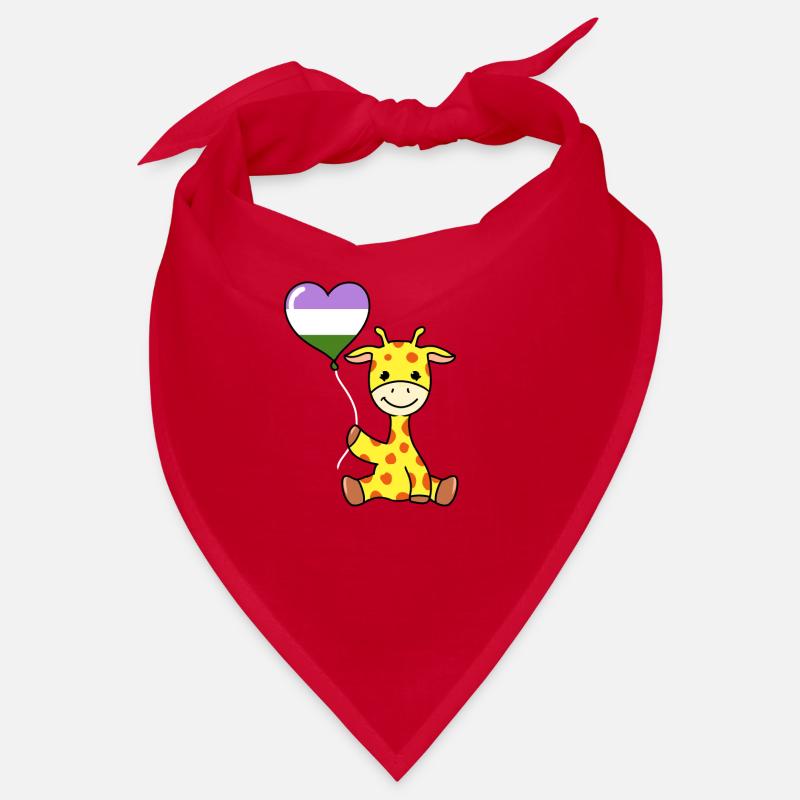 Giraffe mit Genderqueer Pride Ballon Bandana