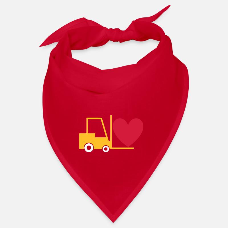 ★ Designfarben änderbar ★ Gabelstapler mit Herz Bandana