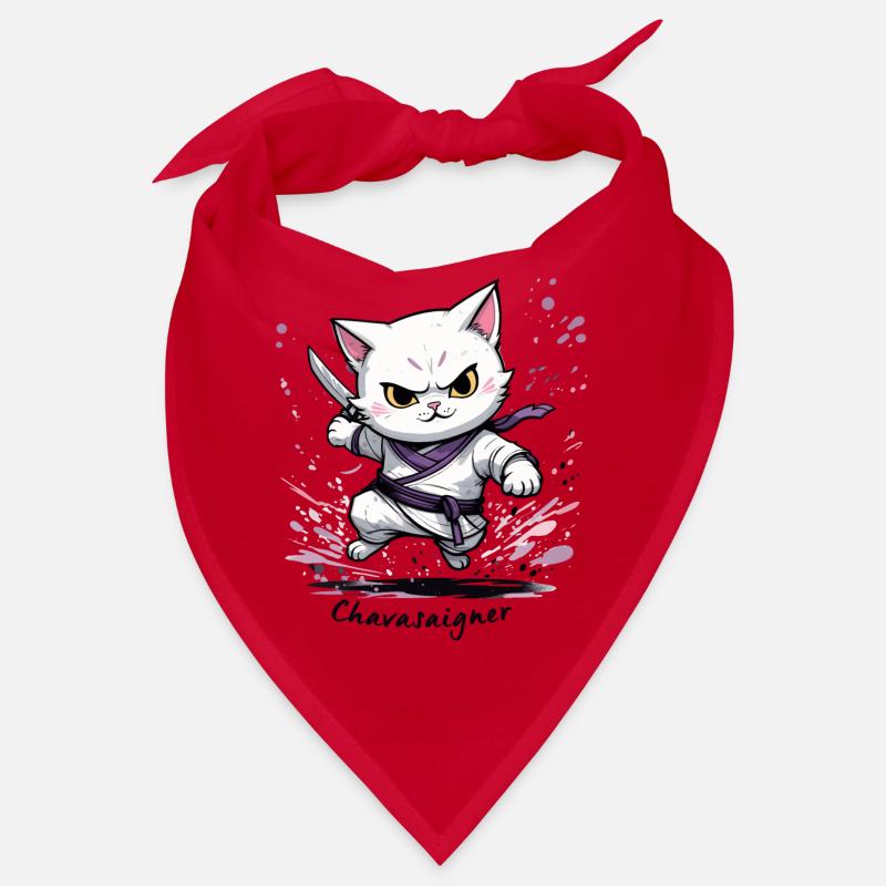 Chat maître de combat, ça va saigner ! humour - Bandana - rouge