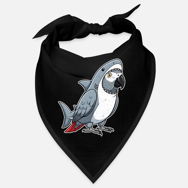 Dessin animé Gris Perroquet Requin Déguisement Bandana