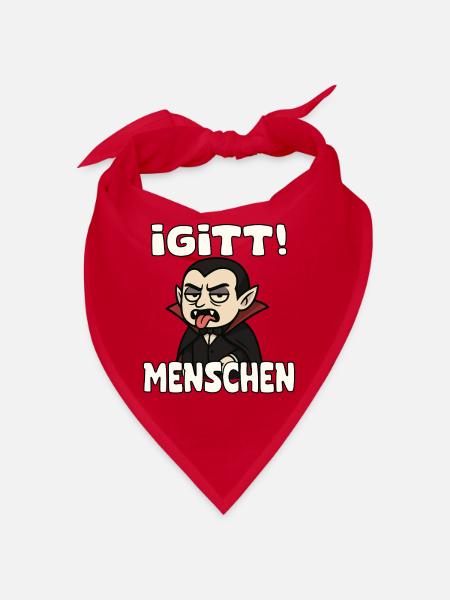 Vampir Spruch iGITT Menschen - Bandana - Rot - Vorne