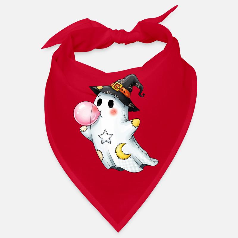 Patchwork cartoon ghost with bubble gum bubble Bandana