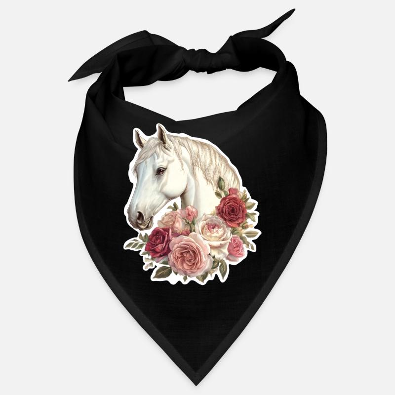Cheval avec des fleurs Bandana
