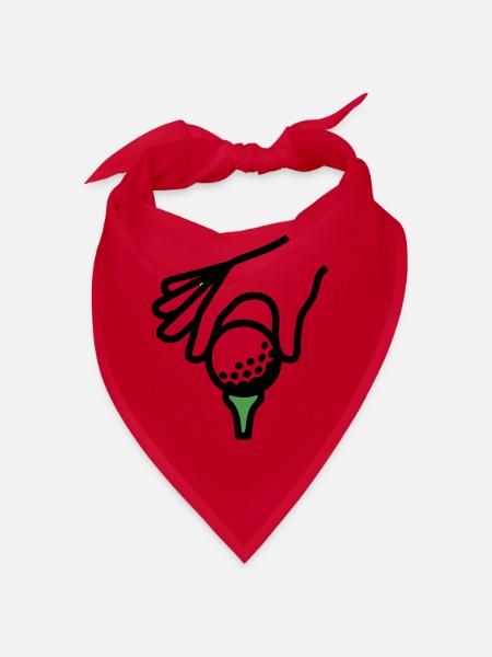 Golfball Abschlag Tee Golfsport Golfclub Golfer - Bandana - Rot - Vorne