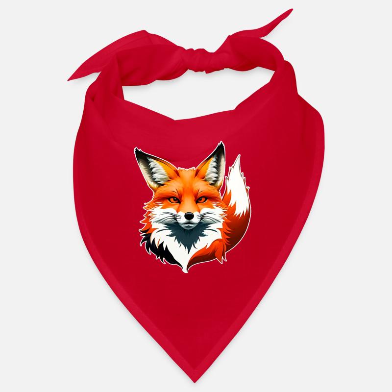 Wild Elegant fox head with foxtail Bandana