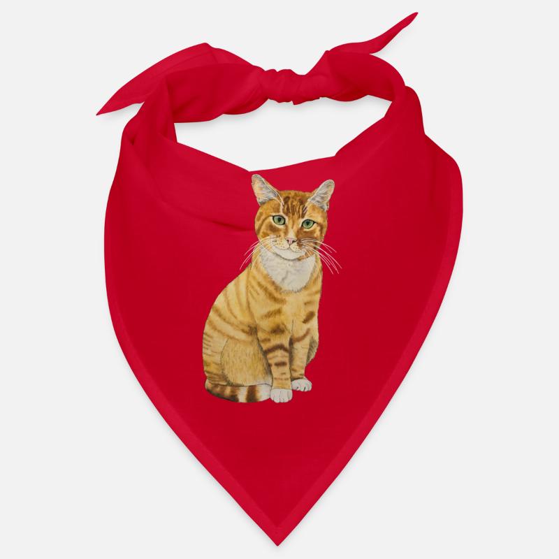 red cat sitting Bandana