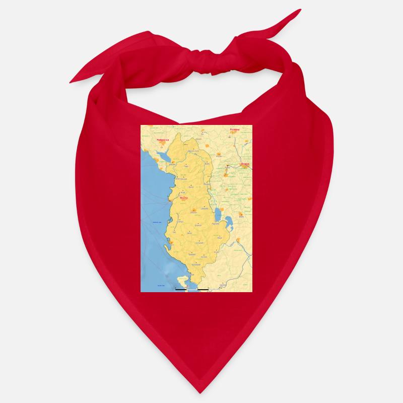 Albania Map Bandana