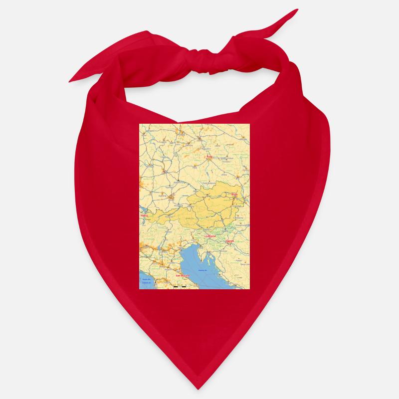 Austria map with cities, roads, rivers, lakes Bandana