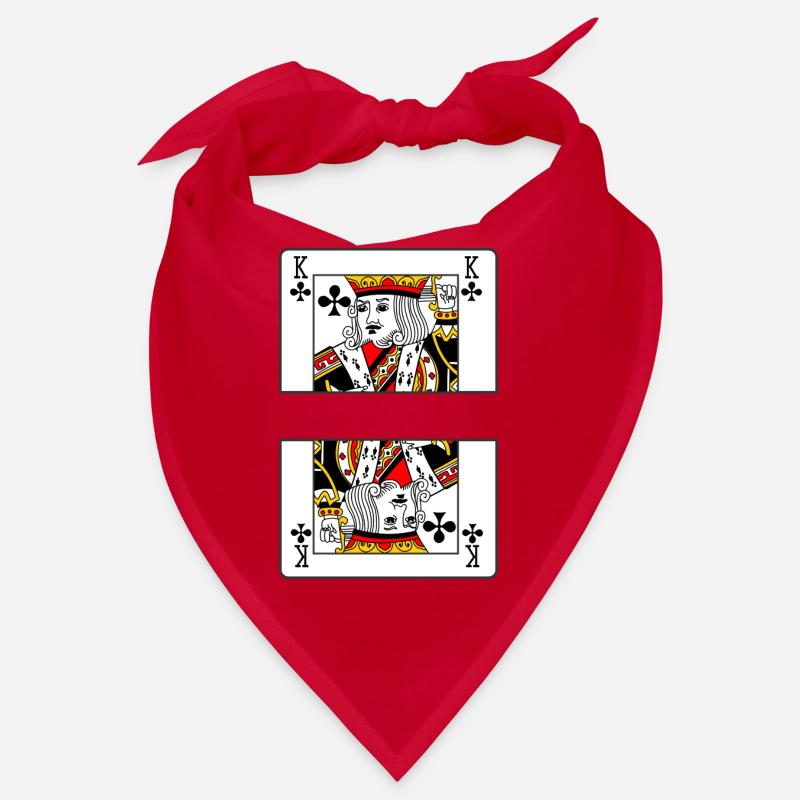 Playing card clover king with banner space Bandana