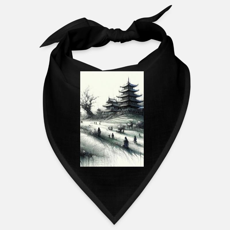 Ruhiger Samurai-Tempel im bezaubernden Japan Bandana