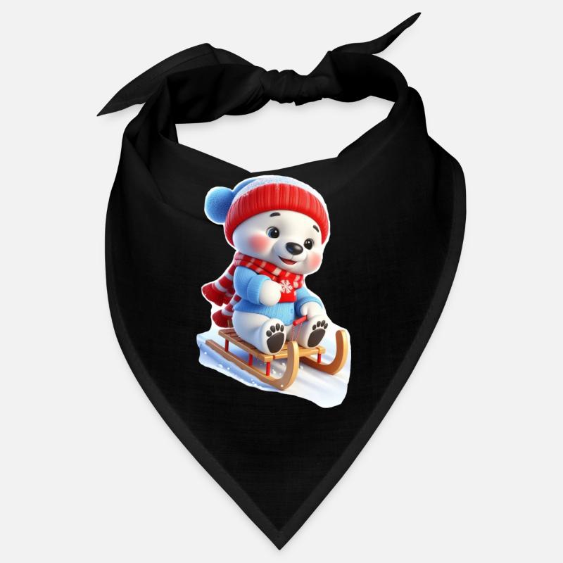 Winter bear on sled Bandana