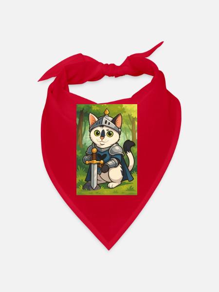 Katzenritter im Fantasy-Look - Bandana - Rot - Vorne