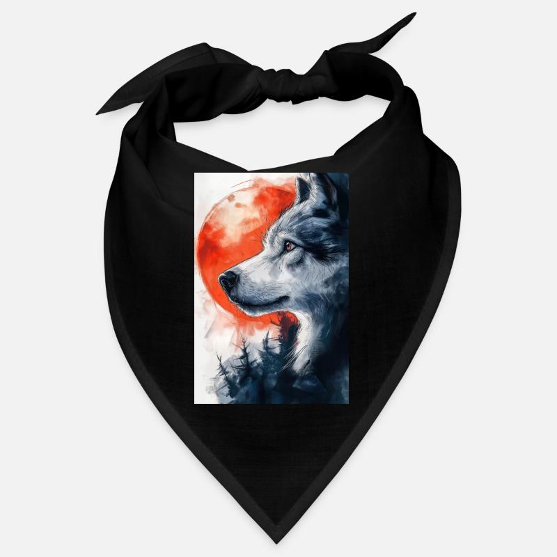 Illustration eines Wolfes Bandana