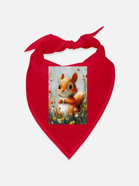 Illustration eines Eichhörnchens - Bandana - Rot - Vorne