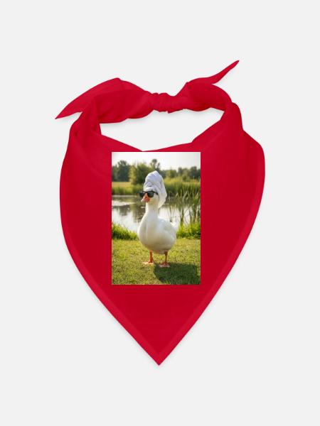 Spa-Ente mit Sonnenbrille - Bandana - Rot - Vorne