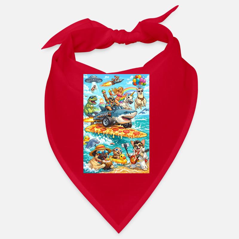 Dino Einhorn Pizza Beach Bandana