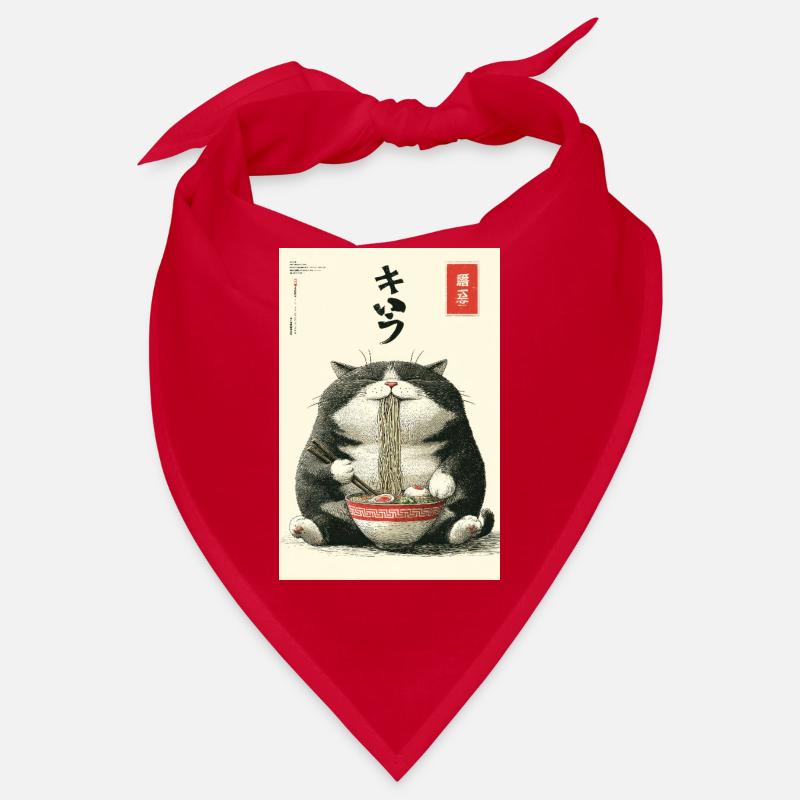 Neko Noodle Feast - Bandana - red