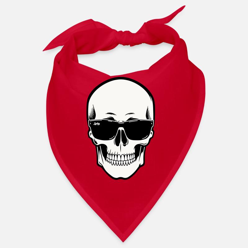 Skelett mit Sonnenbrille in Schwarzweiß Bandana