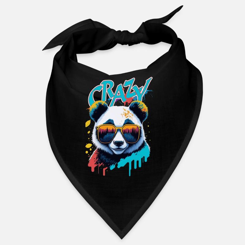 Neon Panda with Sunglasses Splash Art Bandana