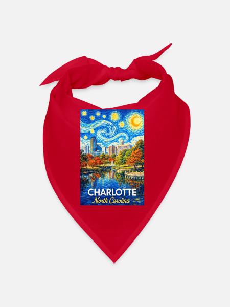 Charlotte, North Carolina - Bandana - Rot - Vorne