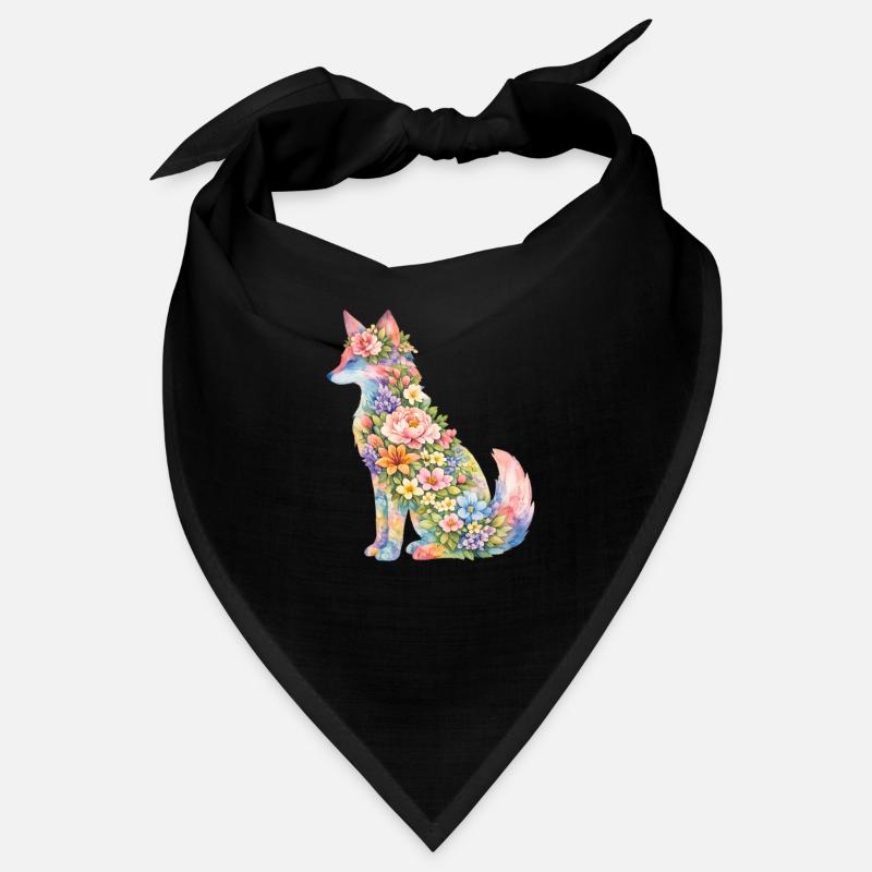 Fuchs Silhouette Blumen Bandana